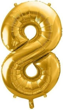 Balon foliowy Cyfra 8 złoty 86 cm