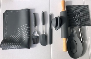 Набор силиконовой кондитерской доски, силиконового валика, 9 шт.