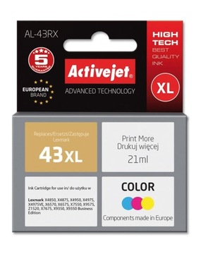 TUSZ LEXMARK 43XL ACTIVEJET AL-43RX KOLOR 43