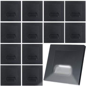 12xLAMPKA SCHODOWA LED OŚWIETLENIE SCHODOWE 230V
