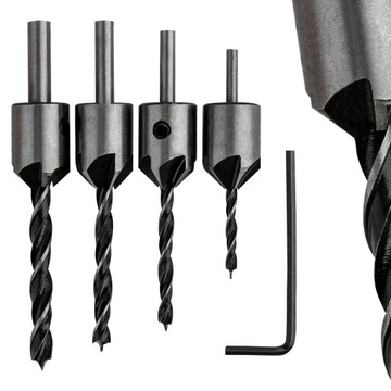 НАБОР СВЕРЛ С ЦЕНКОВКОЙ ДЛЯ ДЕРЕВА РЕГУЛИРУЕМЫЕ СВЕРЛА 3-6ММ 4 шт.