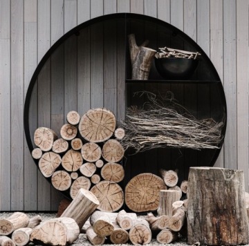 ПОДСТАВКА ПОЛКА ИЗ УДОВОГО ДЕРЕВА ДЛЯ ДЕРЕВЯННОГО КАМИНА