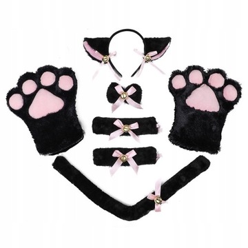 7 sztuk Creative Cat Cosplay Costume Kitten Ears