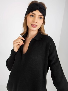 Sweter modny DAMSKI kołnierz POLO one size ZIELEŃ