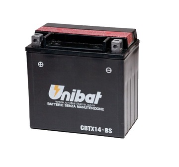 Akumulator Unibat CBTX14-BS, YTX14-BS, 12AH, 200A