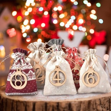 АДВЕНТ-КАЛЕНДАРЬ ПОДВЕСНЫЕ СУМКИ СДЕЛАЙ САМ ДЛЯ НАПОЛНЕНИЯ ДЖУТОВОГО NEXO