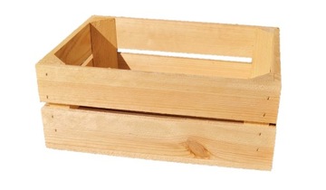 Skrzynka drewniana 38x28x15 Pojemnik Owoce Warzywa
