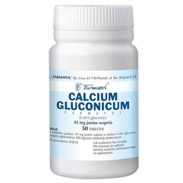 CALCIUM GLUCONICUM glukonian wapnia 500 mg wapno 50 tabletek