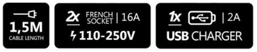 Розетка Spacetronik SPS-S24B для выдвижной столешницы
