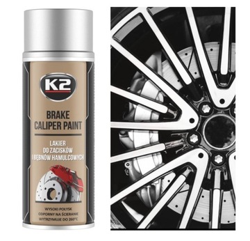 K2 BRAKE CALIPER FARBA LAKIER DO MALOWANIA ZACISKÓW HAMULCOWYCH SREBRNY
