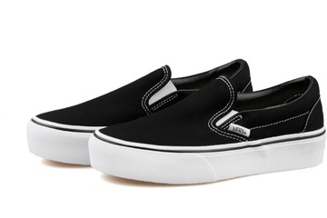 Buty damskie trampki niskie VANS CLASSIC SLIM ON wsuwane czarne r 40,5