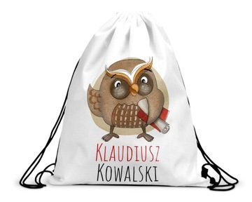 Worek Plecak Do Przedszkola Na Buty Imię SOWA