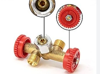 Распределитель баллона, газовый клапан, двухсекционный, тройник, решетка, кемпер, кухонный прицеп