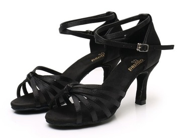 BUTY DO TAŃCA TANECZNE WYGODNE 7CM - CZARNE BLACK