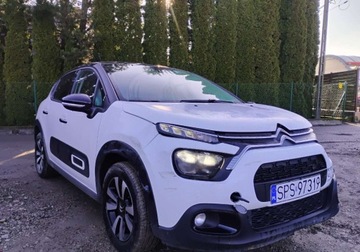 Citroen C3 III Hatchback Facelifting 1.2 PureTech 110KM 2023 Citroen C3 2023r, 1.2 Benzyna. Uszkodzony lewy przod. Jezdzi. 1.2 110KM