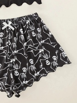 Women's Pajama Set Skeleton Print Camisole Shorts