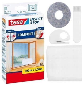 TESA MOSKITIERA NA OKNO COMFORT 1M X 1M BIAŁA