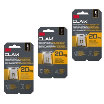 3M CLAW haczyk do wieszania na płytach karton-gips do 20 kg 6 sztuk