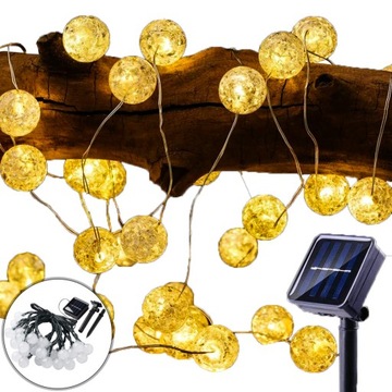 GIRLANDA LAMPKI OGRODOWE SOLARNE 40 ŻARÓWEK CIEPŁE
