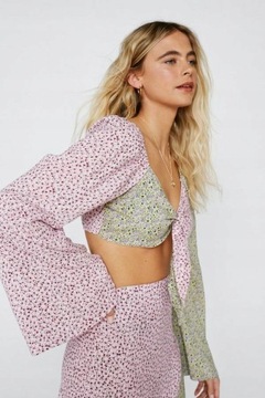 Nasty Gal XXH kym WIĄZANY TOP KONTRAST PRINT XXS