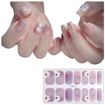 NAKLEJKI ŻELOWE SAMOPRZYLEPNE NA PAZNOKCIE JAK HYBRYDA DO ZDOBIEŃ KWIAT