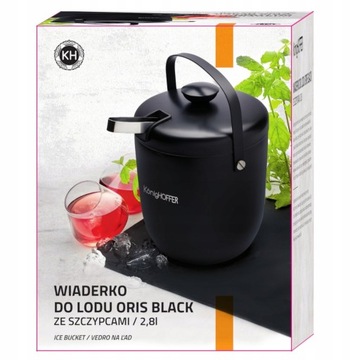 WIADERKO do Lodu 2,8 L + Szczypce Pojemnik na LÓD Podwójne ścianki