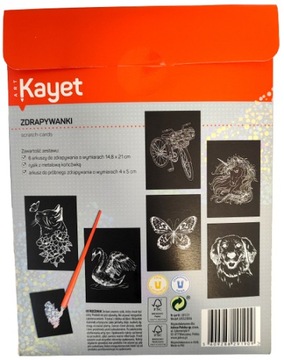 Скретч-карты Kayet с животными А5, 6 дизайнов