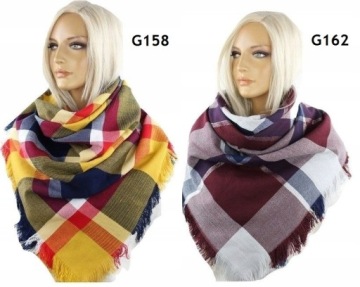 ЖЕНСКИЙ ШАРФ В КЛЕТКУ ГОРЧИЧНЫЙ ШАРФ
