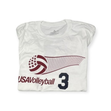 Мужская белая футболка Adidas USA Volleyball 3 M