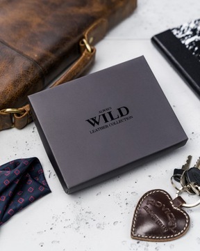 Always Wild skórzany męski portfel z zapinką RFID