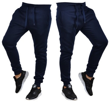 k01 r. XL MĘSKIE SPODNIE DRESOWE JOGGERY GŁADKIE