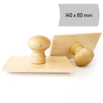 Duży stempel 140x80 mm pieczątka tradycyjna kołyska ręczna TWOJE LOGO wzór