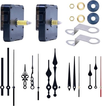 2 sztuki mechanizmu zegarowego do zegara ściennego z 5 zestawami wskazówek
