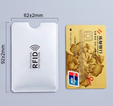 ETUI ANTYKRADZIEŻOWE DO KARTY PŁATNICZEJ RFID KOLOR SREBRNY