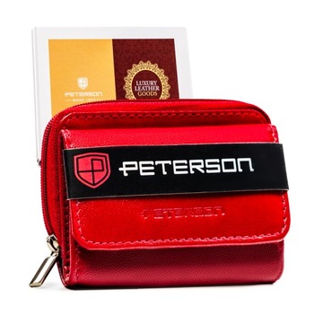 PETERSON mały portfel damski ze skóry naturalnej portmonetka kompaktowa
