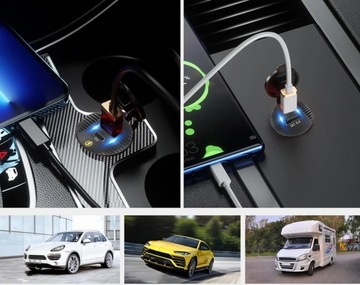 АВТОМОБИЛЬНОЕ ЗАРЯДНОЕ УСТРОЙСТВО ДЛЯ МОТОРА КАМЕРЫ LED PD QC3.0 USB USB-C 3.4A 12В 24В 18Вт