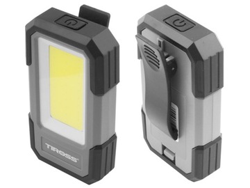 Latarka wielofunkcyjna LED COB 3W 300lm, z klipsem i magnesem, 3xAAA.