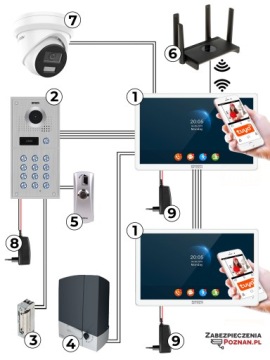 Видеофон 4-х проводной 5TECH 2x Монитор VERUS 10'' STATION 84222 Android iOS