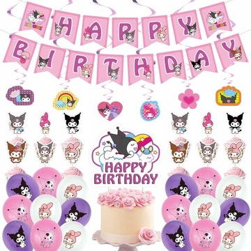 KUROMI DEKORACJE URODZINOWE BALONY ZESTAW