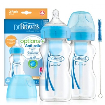 DR BROWN'S OPTIONS Butelka szeroka 270 ml 0+ 2pak