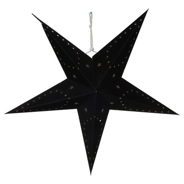 Велюровая звезда, черная, светодиодная, 45 см