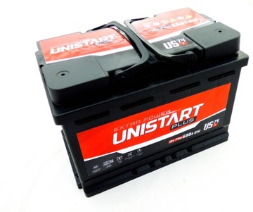 AKUMULATOR 74Ah 680A P+ Long Life UNISTART PLUS