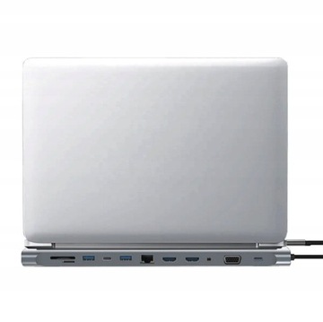 АДАПТЕР USB C HUB MACBOOK AIR PRO M1 M2 M3 2x HDMI USB SD VGA RJ45 12in1 PD