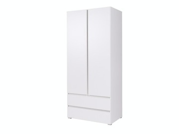 Szafa na ubrania z szufladami biała white CO2 92cm