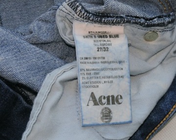 Acne studios spodnie jeansy niebieskie