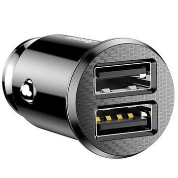 АВТОМОБИЛЬНОЕ ЗАРЯДНОЕ УСТРОЙСТВО BASEUS GRAIN MINI 2XUSB ЧЕРНОЕ 3.1А С ПОДСВЕТКОЙ