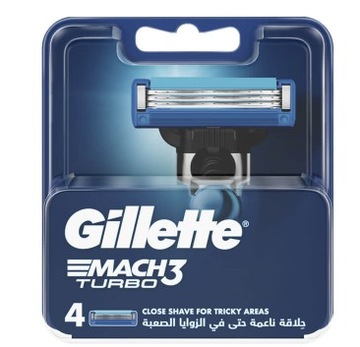 GILLETTE MACH3 TURBO WKŁADY 4szt