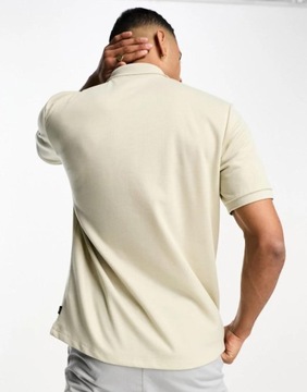 Jack & Jones NH8 req beżowa koszulka polo kieszeń struktura XL