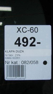 VOLVO XC60 VÍKO KUFRU KUFRU 492- 08-13