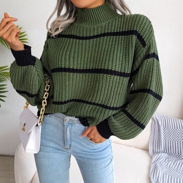 Stylowy Milutki SWETER DAMSKI Warkocz